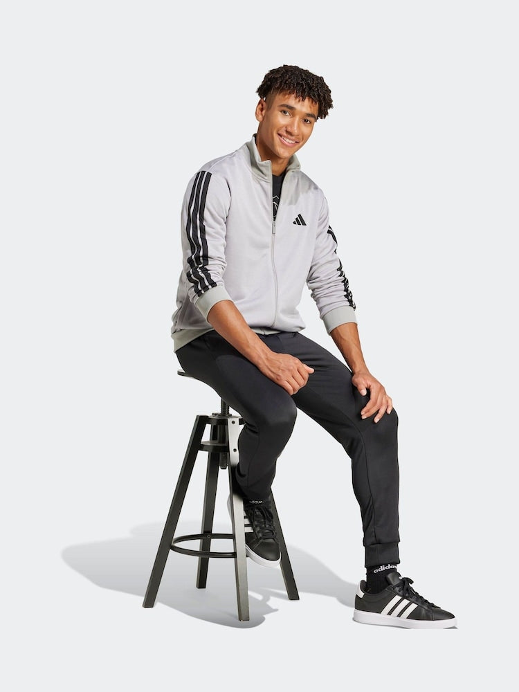 Adidas Grey Sportswear 3-Stripes Fleece Tracksuit